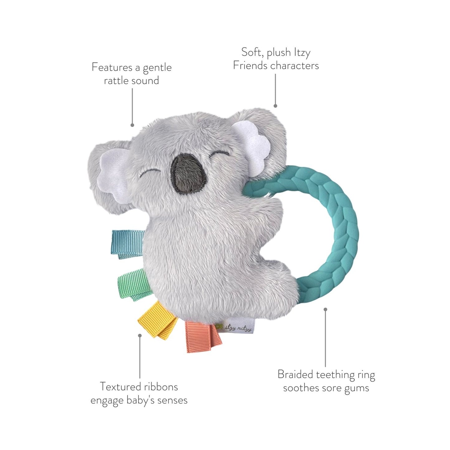 Ritzy Rattle Pal - Plush Rattle + Teether - Rainbow