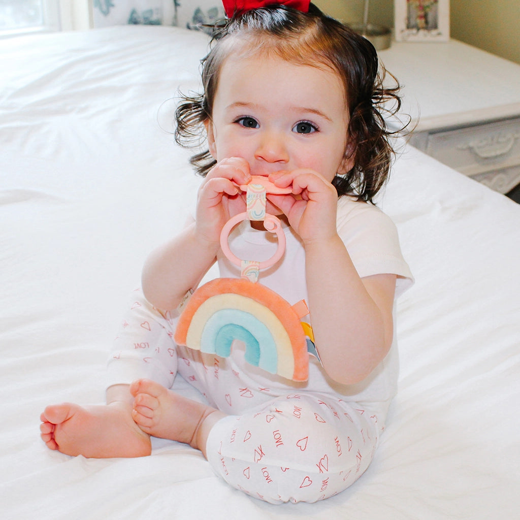 Itzy Pal Plush + Teether - Rainbow