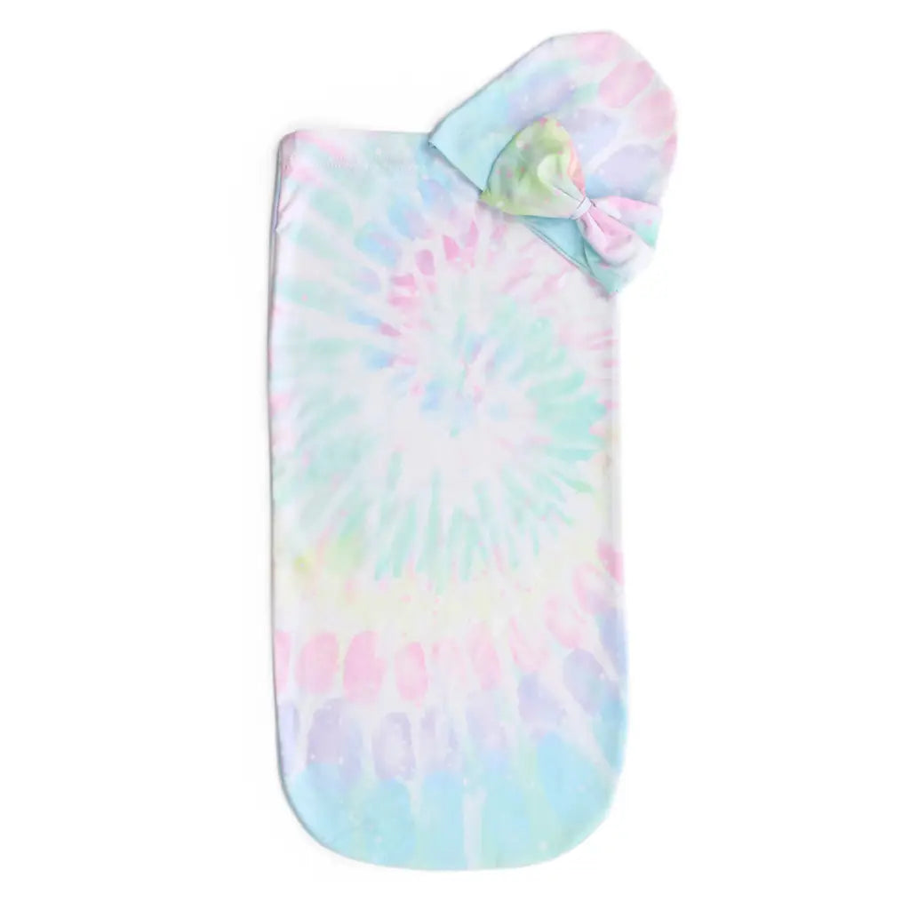 Cutie Cocoon - Baby Cocoon + Hat Set - Rainbow Tie Dye