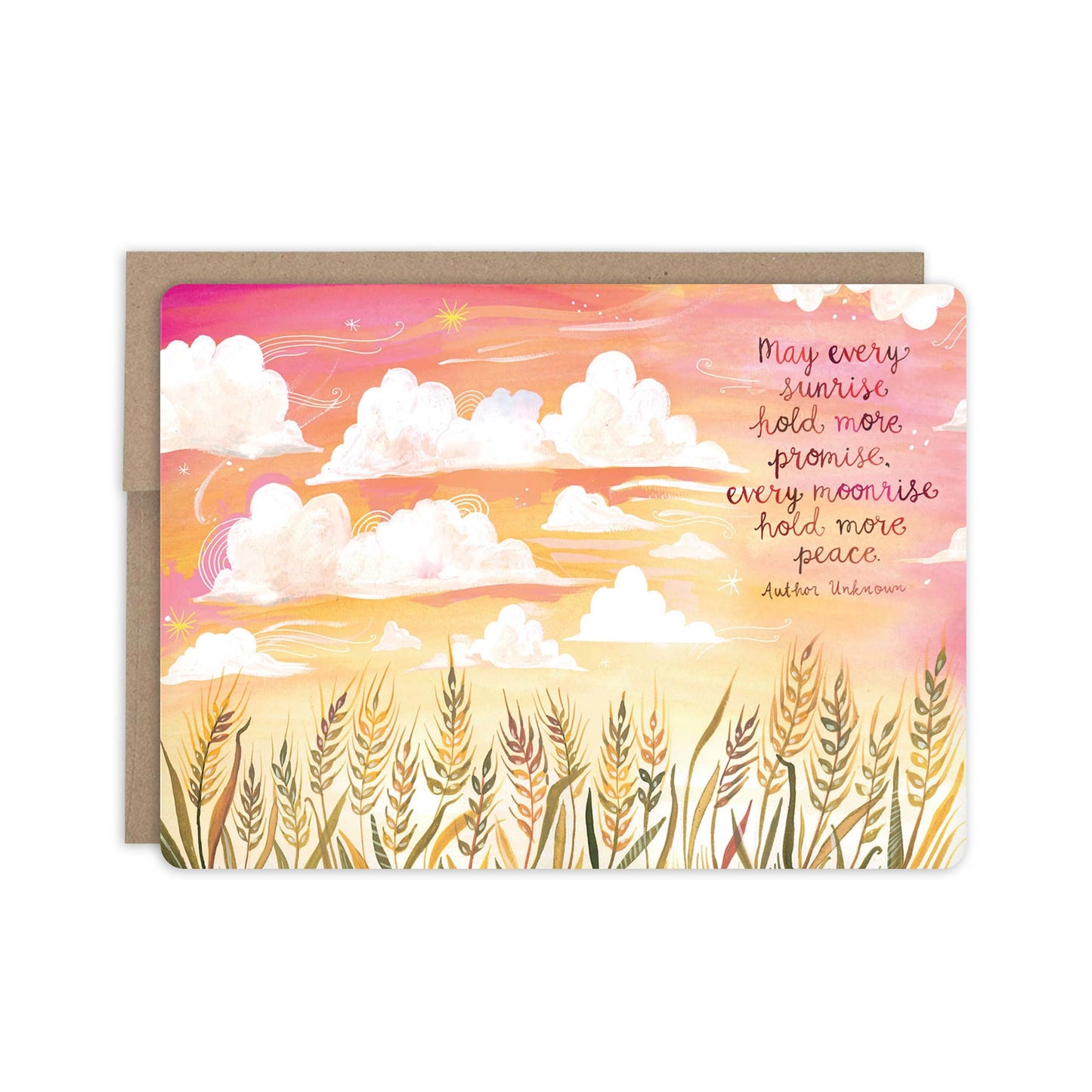 Wheatfield Sunset | Sympathy Greeting Card