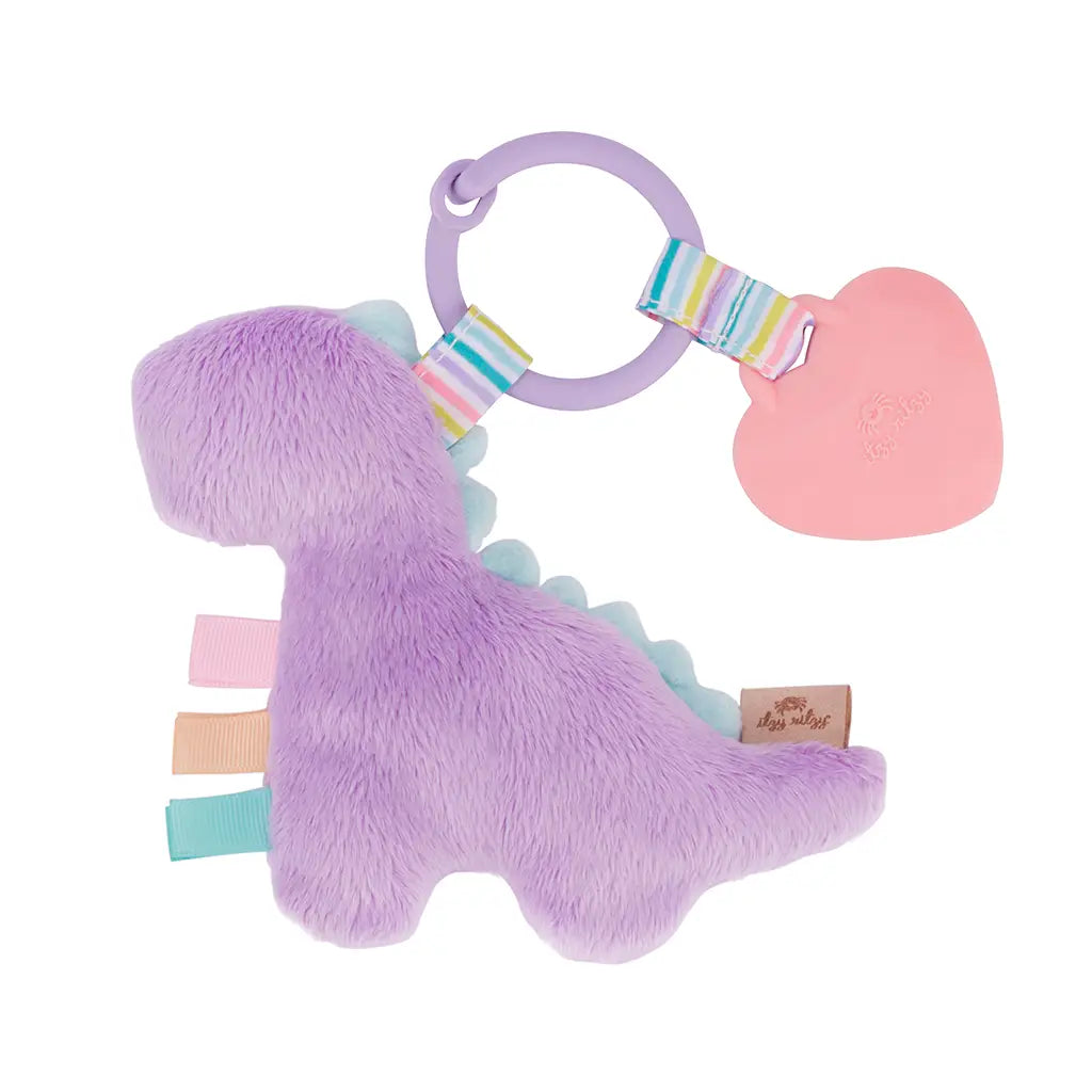 Itzy Pal Plush + Teether - Lilac Dino
