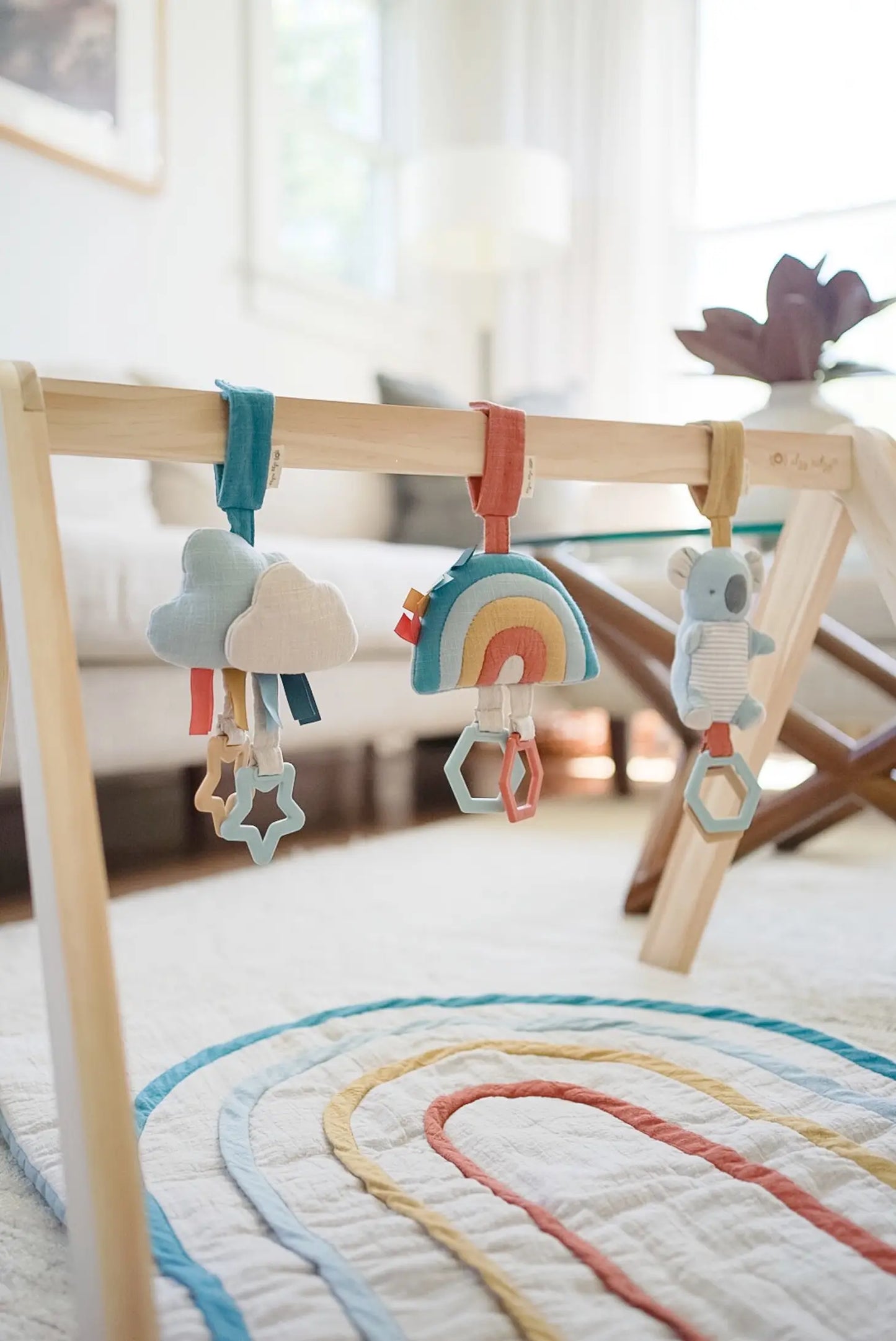 Ritzy Jingle - Attachable Travel Toy - Neutral Rainbow