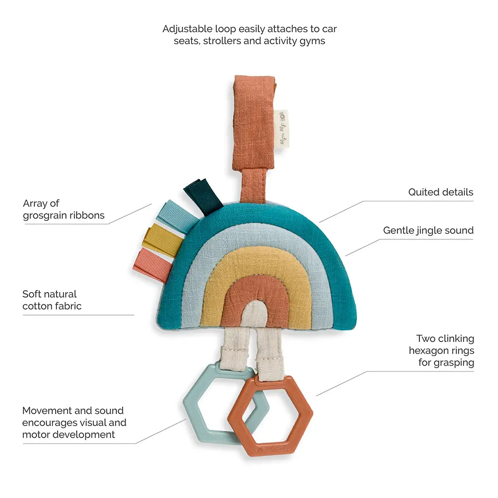 Ritzy Jingle - Attachable Travel Toy - Neutral Rainbow