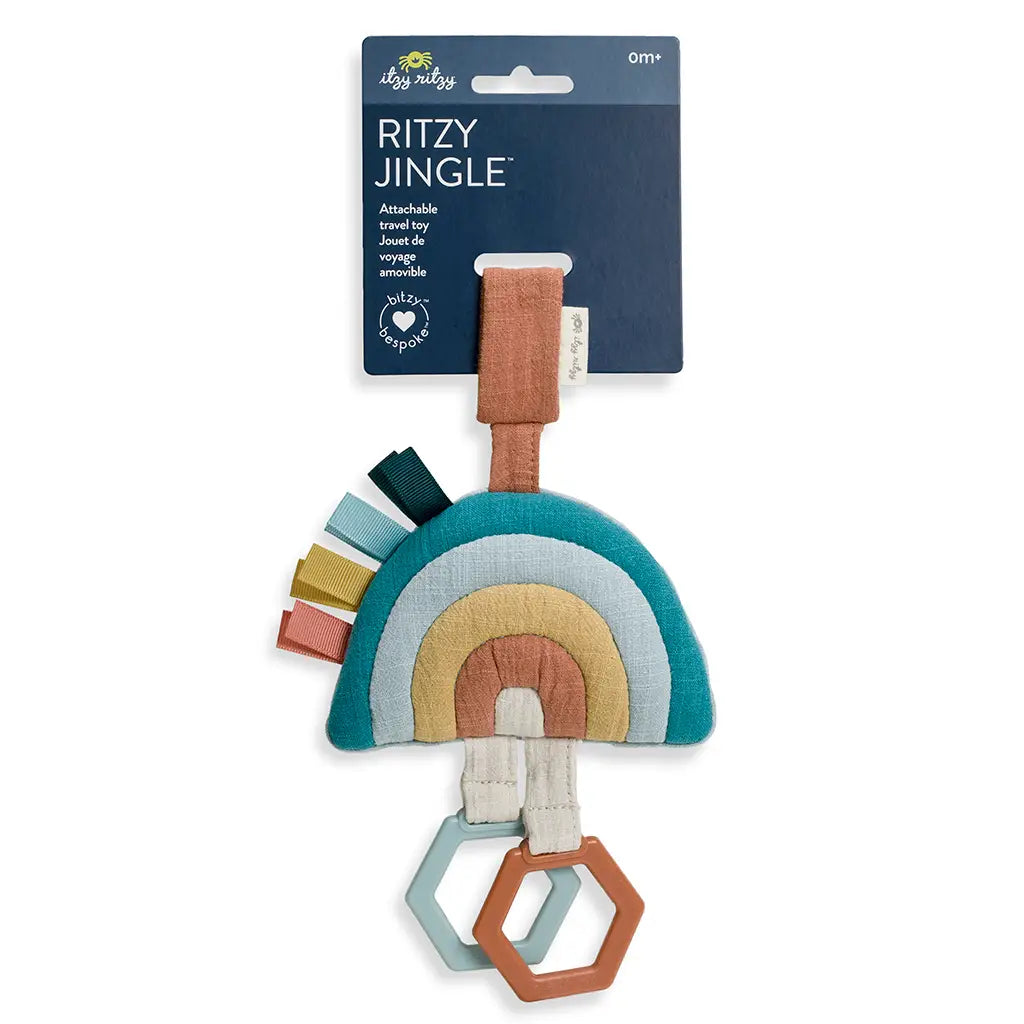 Ritzy Jingle - Attachable Travel Toy - Neutral Rainbow