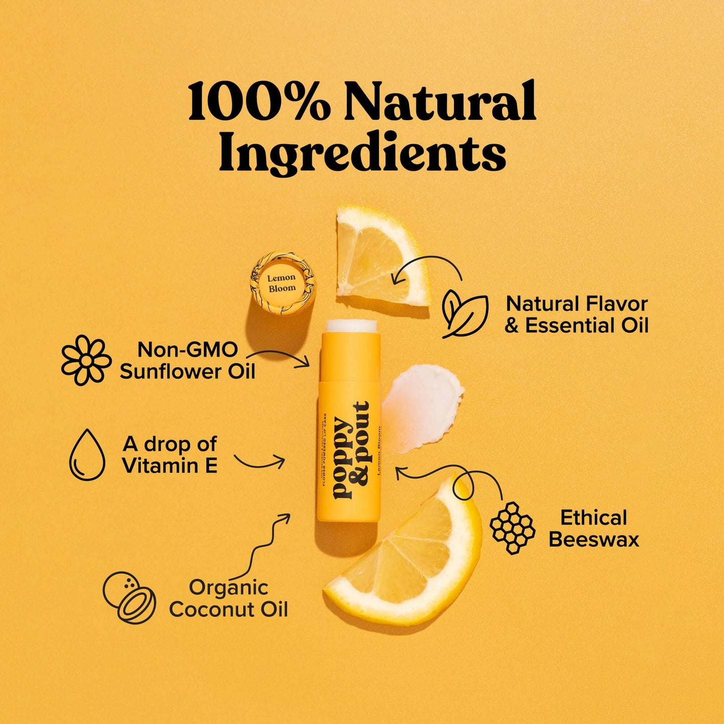 All Natural Lip Balm - Lemon Bloom