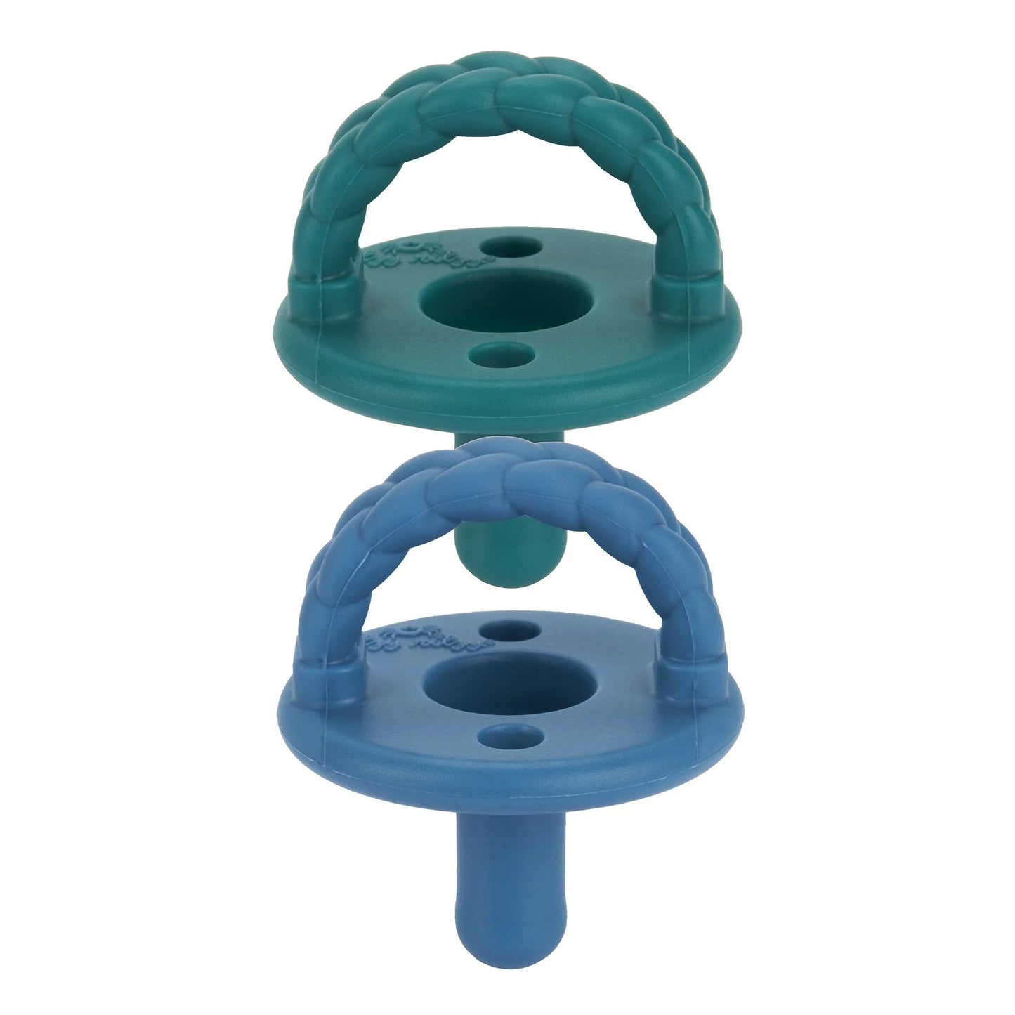 Sweetie Soother Pacifier Set (2-pack) - Deep Sea + Denim Braid