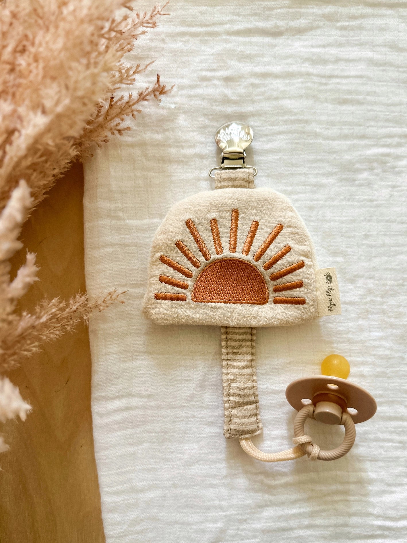 Soothe & Store Pacifier Clip - Sun