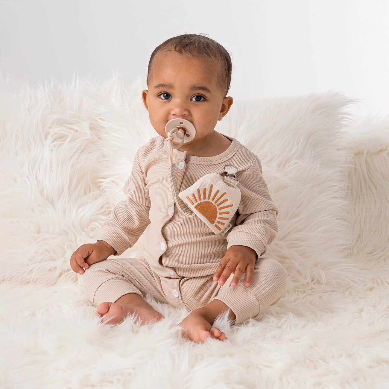 Soothe & Store Pacifier Clip - Sun