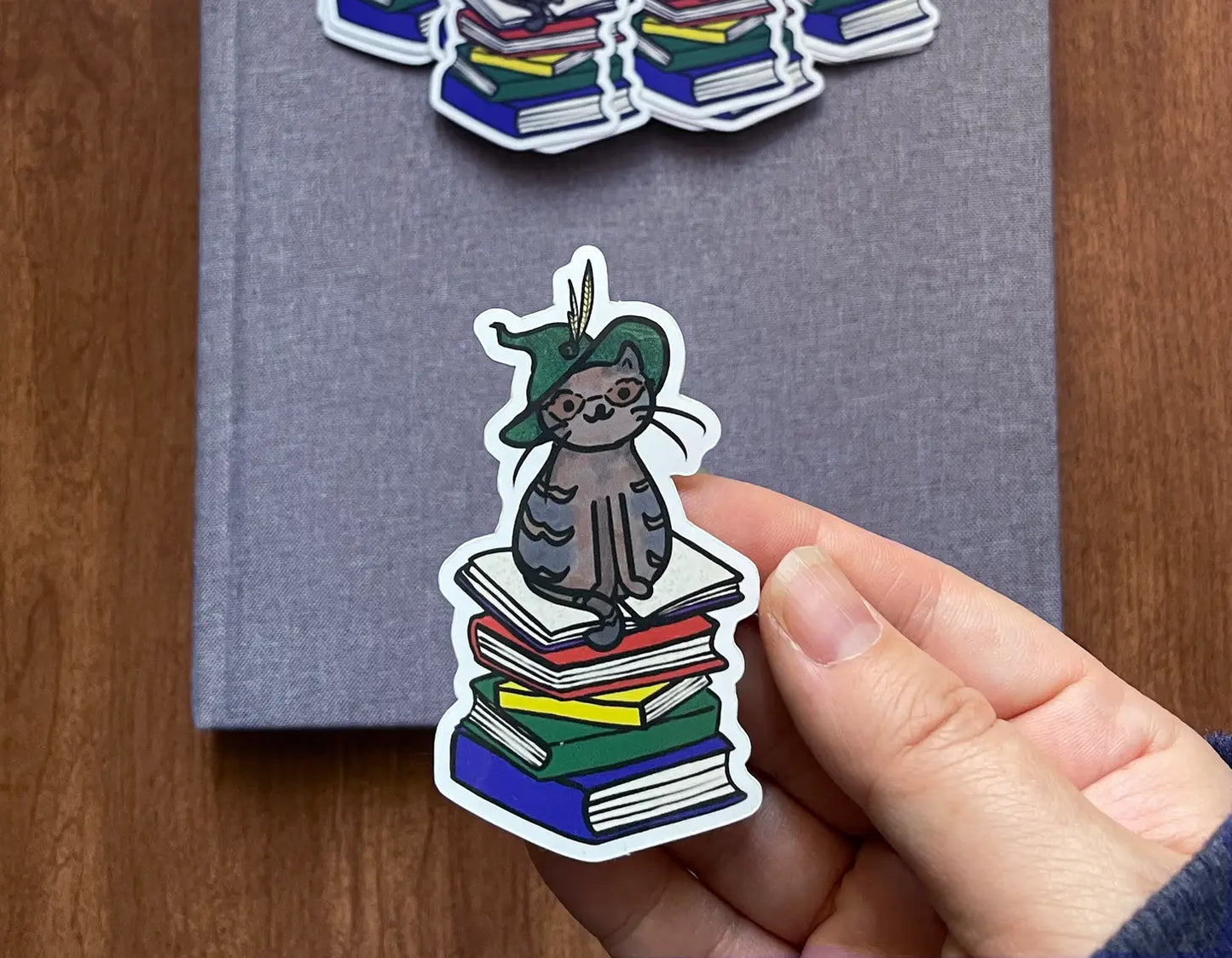 Book Kitty Vinyl Sticker