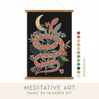 Floral Snake Meditative Art Paint By Number Kit