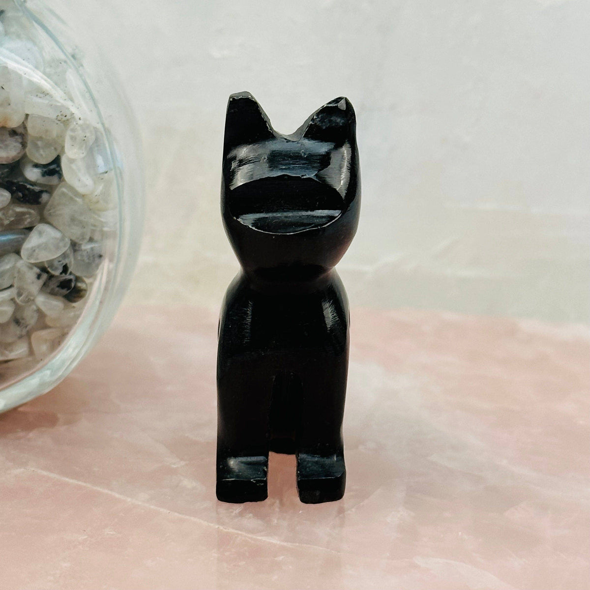 Black Onyx Gemstone Cat