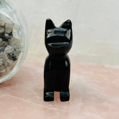 Black Onyx Gemstone Cat