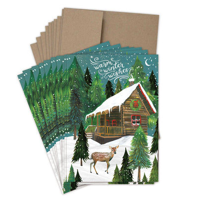 Winter Cabin | Boxed Holiday Greeting Card Set of 10