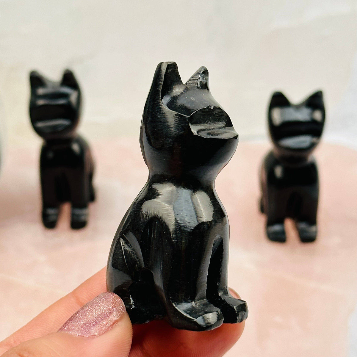 Black Onyx Gemstone Cat