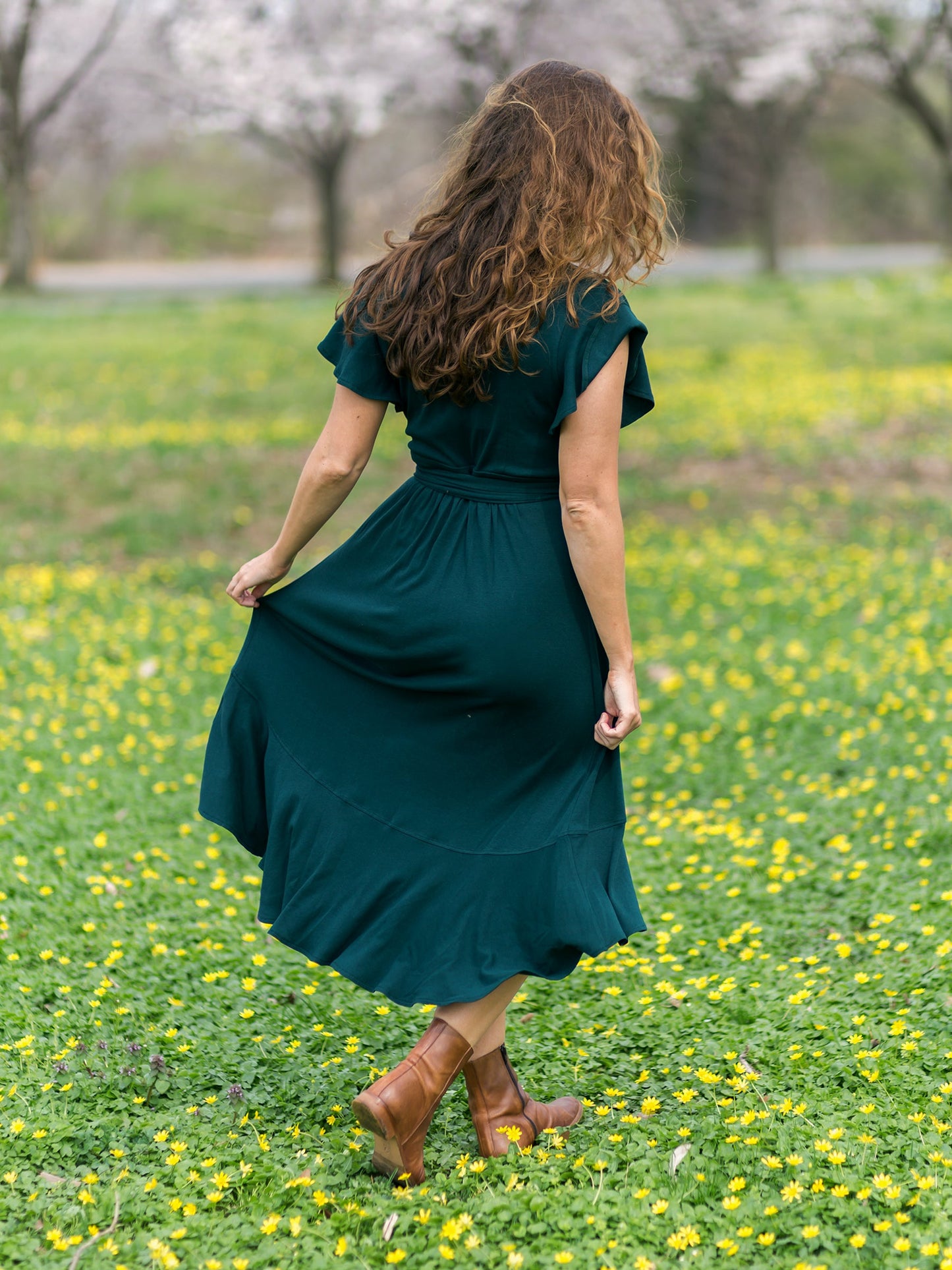 Monstera Ruffle Wrap Dress *COLLECTIVE*