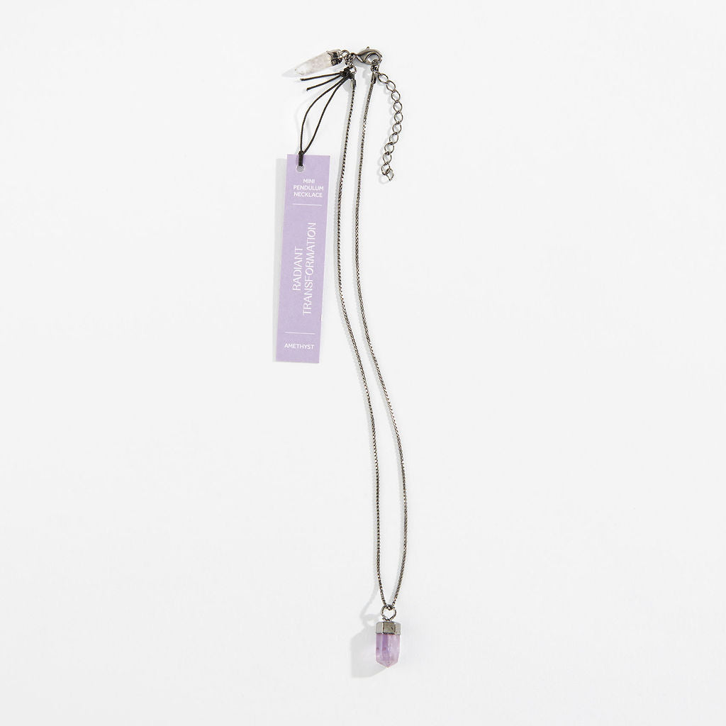 Mini Pendulum Necklace - Amethyst