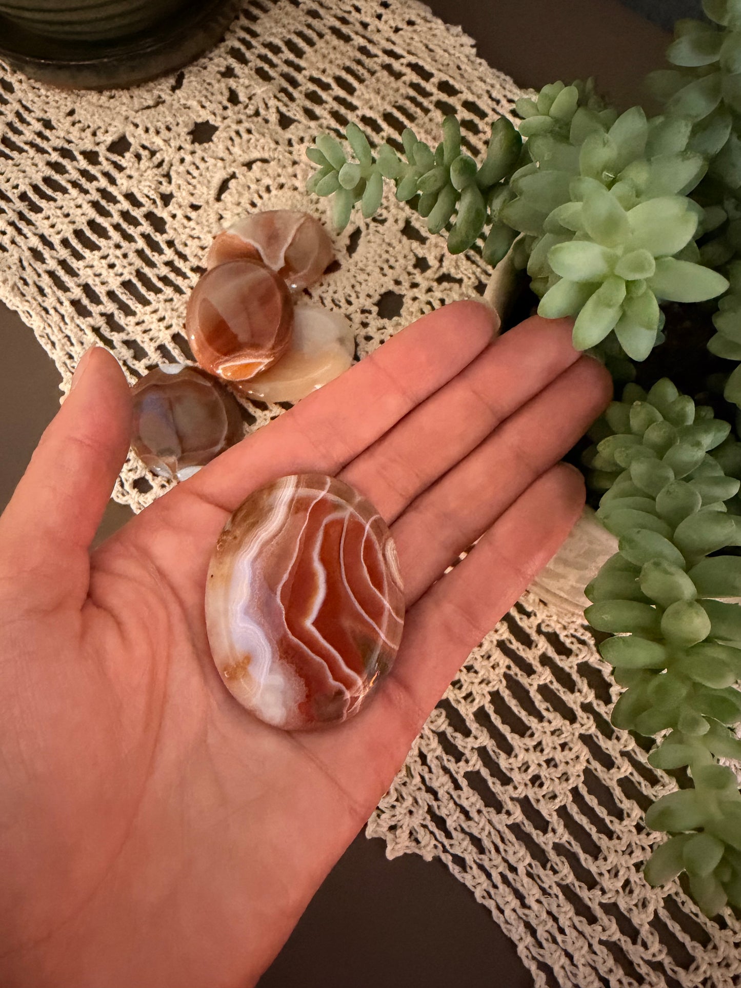 Banded Carnelian Worry Stone