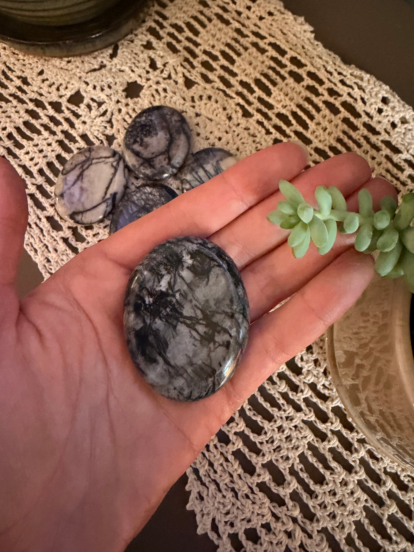 Spiderweb Jasper Worry Stone