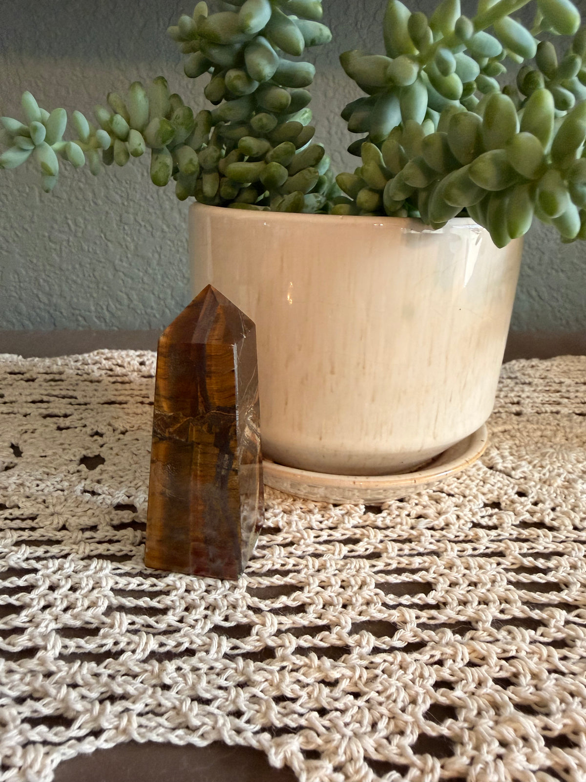 Tiger Eye 4 Sided Obelisk (~3in/7.5cm)
