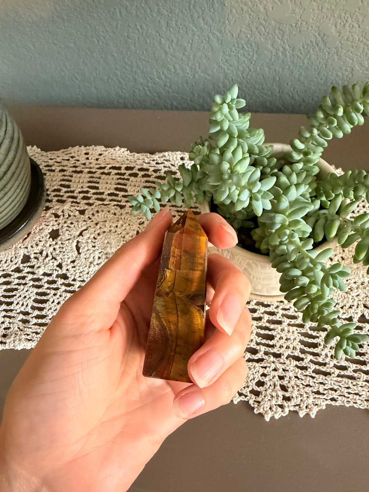 Tiger Eye 4 Sided Obelisk (~3in/7.5cm)