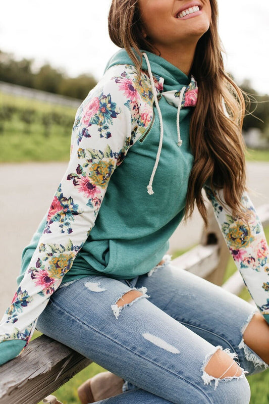 DoubleHood® Sweatshirt - Once & Floral *COLLECTIVE*
