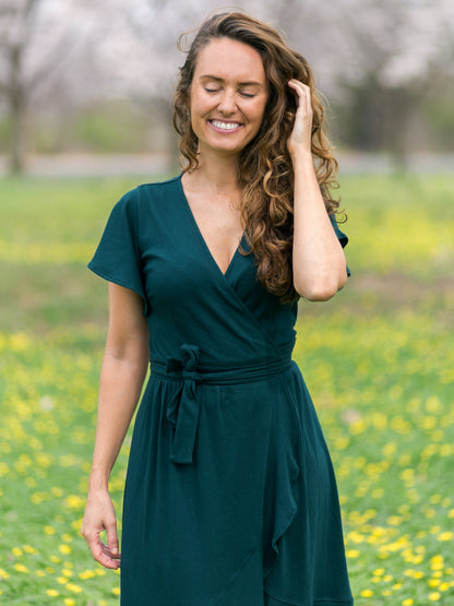 Monstera Ruffle Wrap Dress *COLLECTIVE*