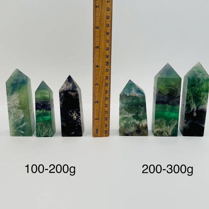 Rainbow Feathered Fluorite Crystal Point: 200-300g