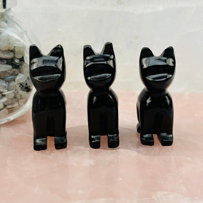 Black Onyx Gemstone Cat