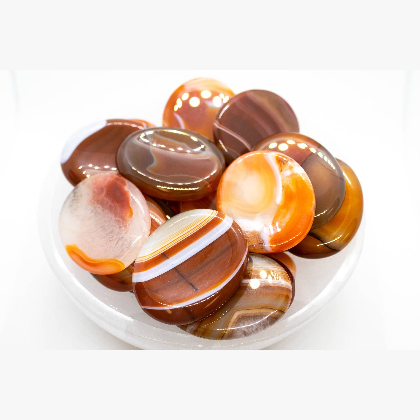 Banded Carnelian Worry Stone