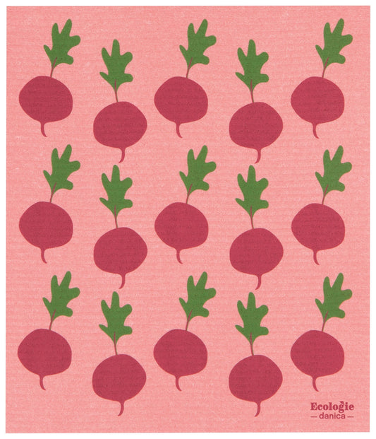 Swedish Sponge Dishcloth Towel (XL Size) - Radishes