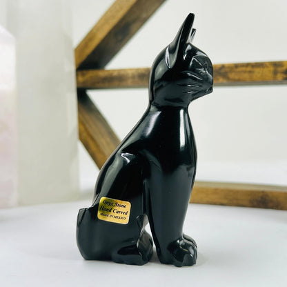 Hand-Carved Black Onyx Cat