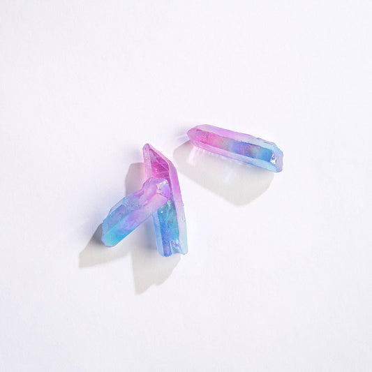 Lilac-Blue Ombre Aura Quartz Crystal Points - 1"- 2.5"
