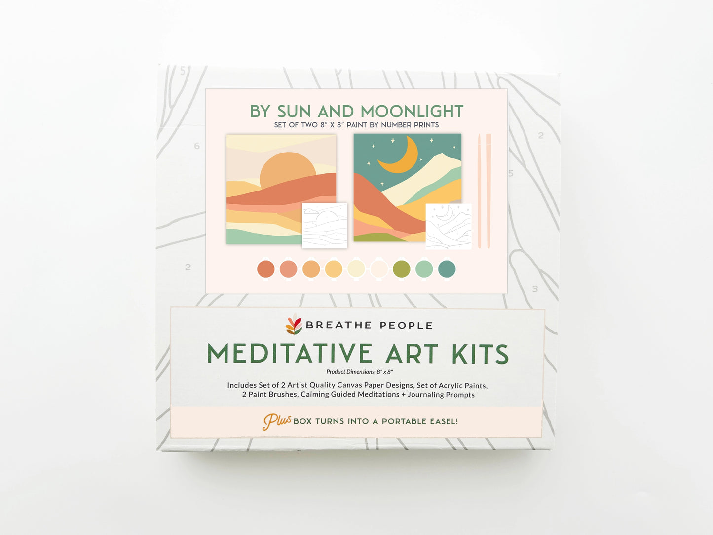 Sun + Moonlight Meditative Art Paint By Number Kit + Easel
