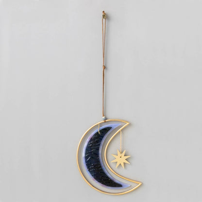 Stained Glass Light Catcher - Moon Star