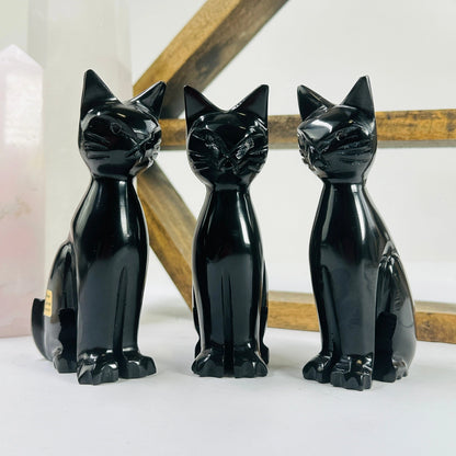 Hand-Carved Black Onyx Cat