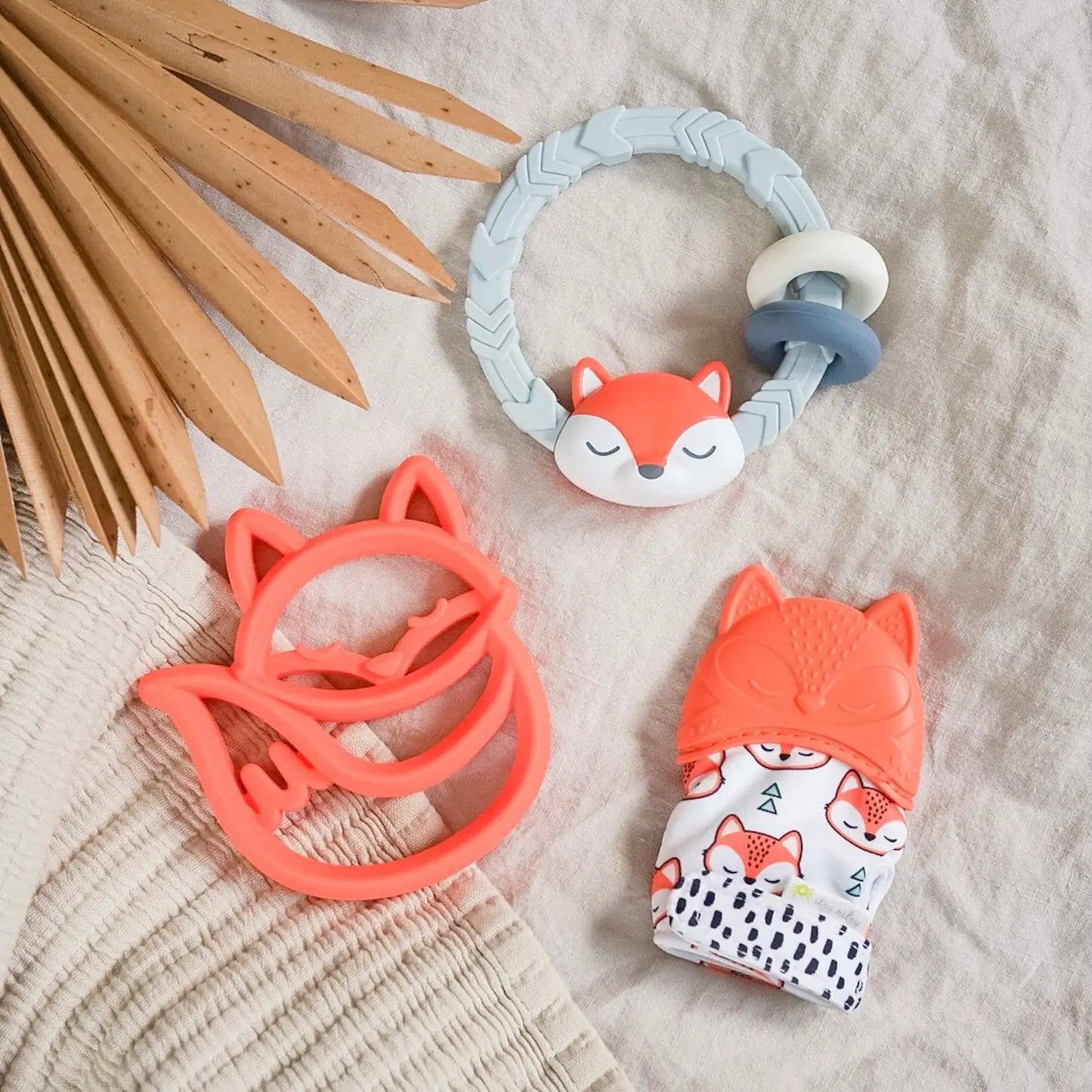 Chew Crew Silicone Baby Teether - Fox