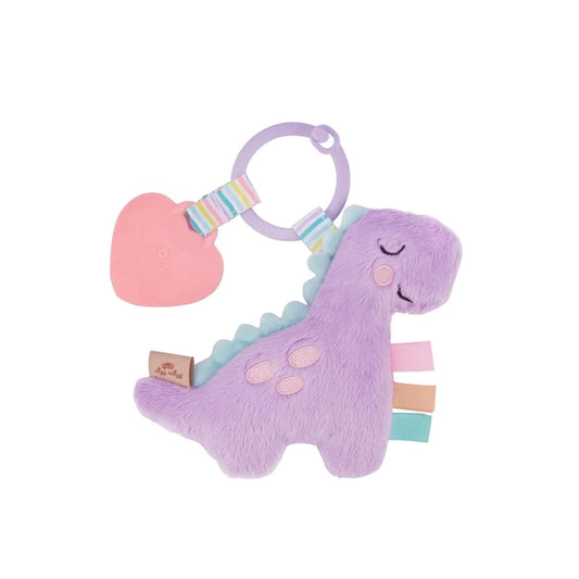 Itzy Pal Plush + Teether - Lilac Dino