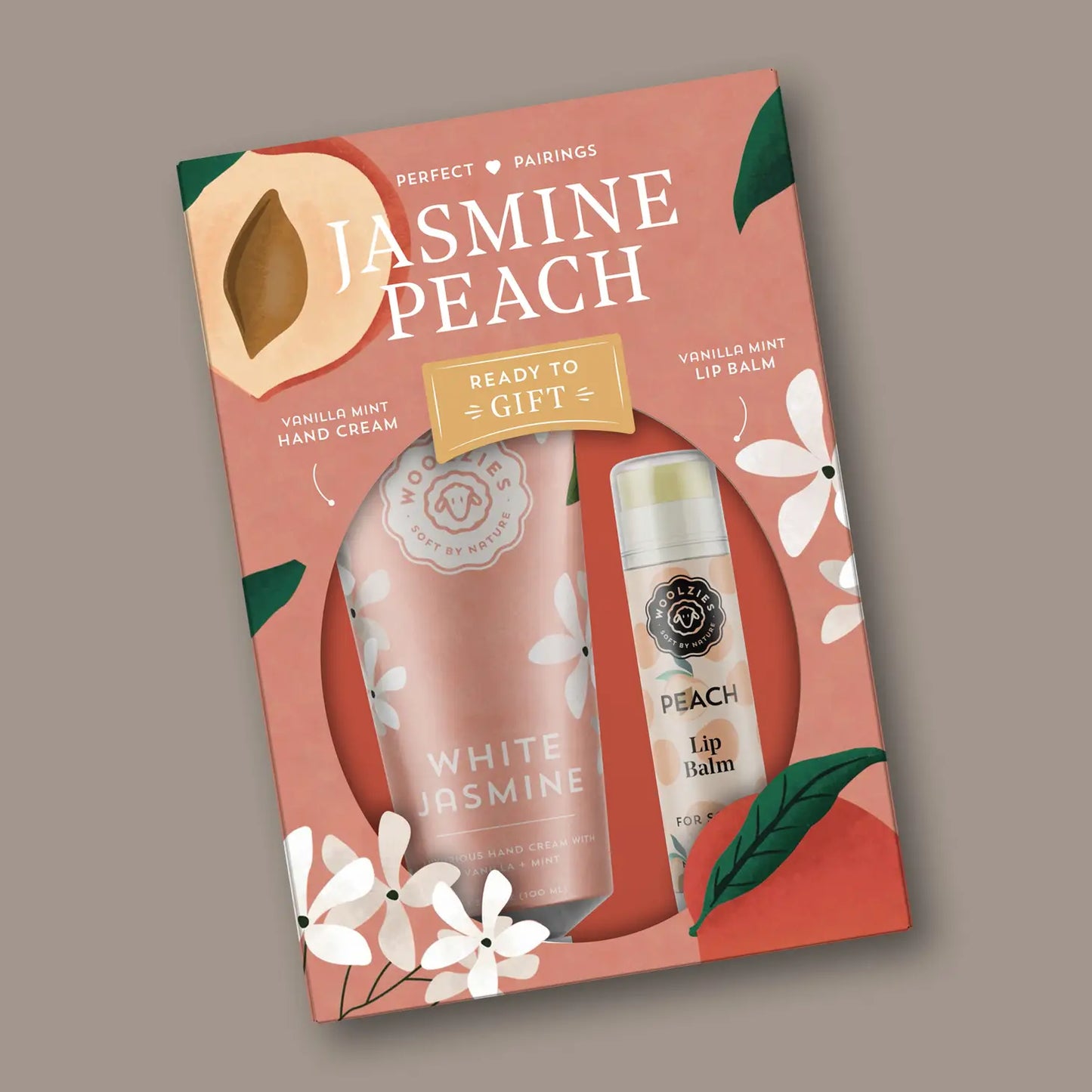 Jasmine Peach Hand Cream & Lip Balm Duo