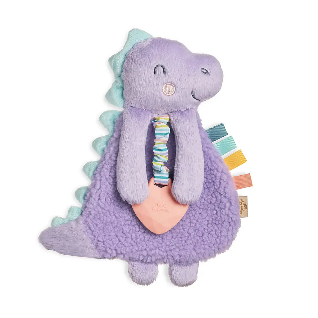 Itzy Lovey Plush + Teether Toy - Lilac Dino