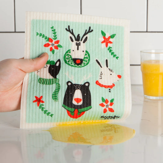 Swedish Sponge Dishcloth - Rudolph Imposter *Holiday*