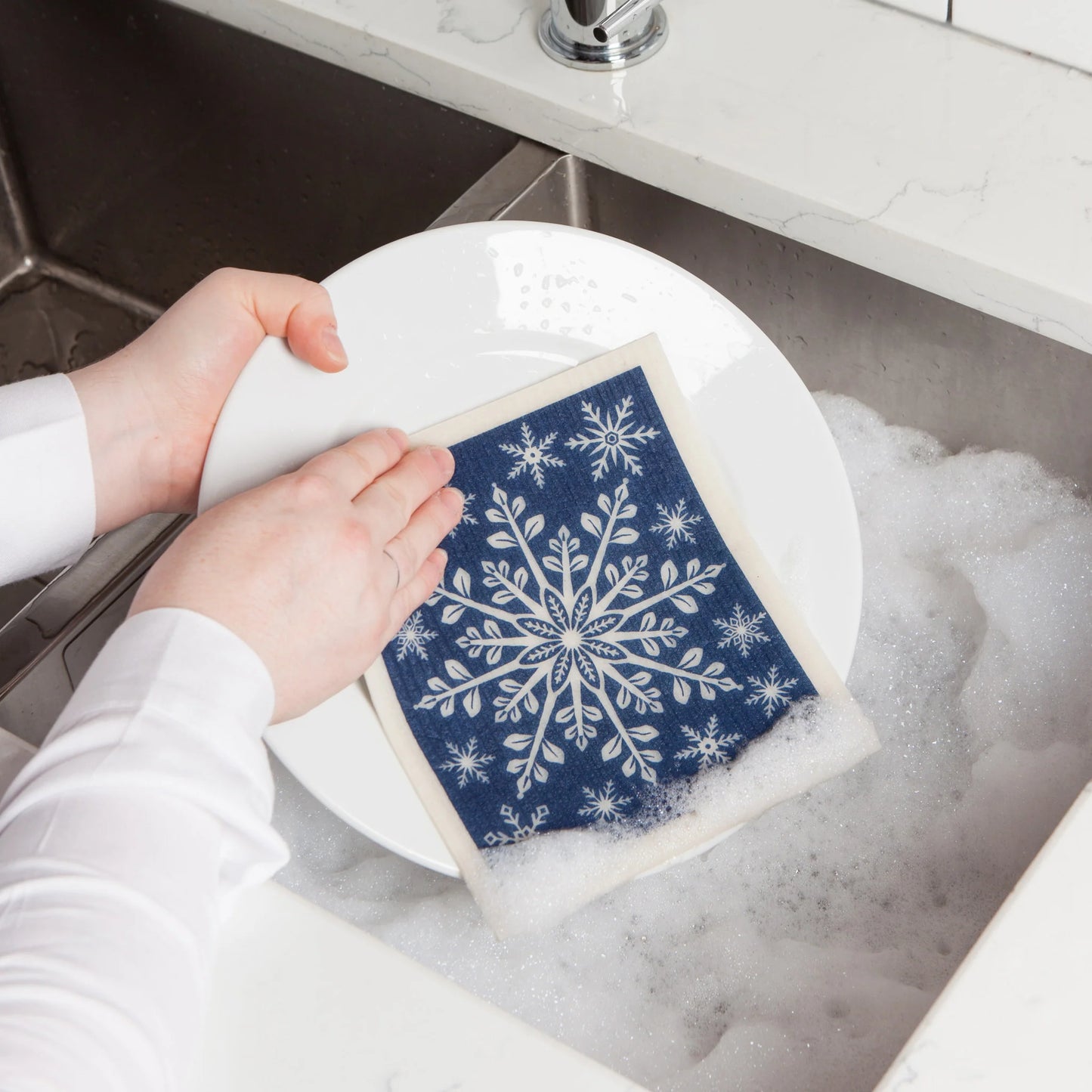 Swedish Sponge Dishcloth - Snowflake Ornament *Holiday*