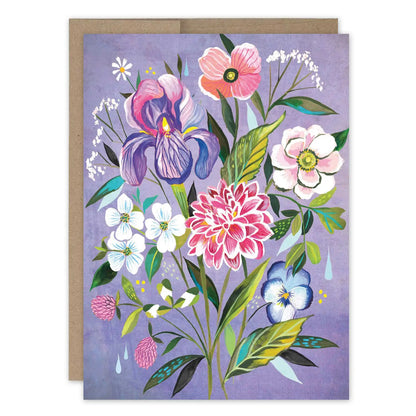 Purple Floral | Blank Greeting Card