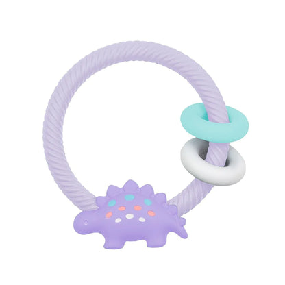 Ritzy Rattle - Silicone Teether Rattle - Lilac Dino