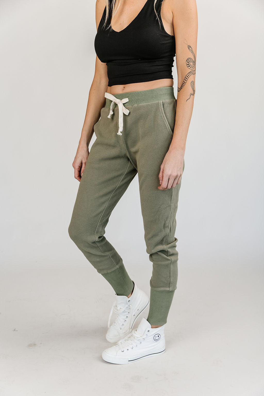 Waffle Knit Joggers- Willow *COLLECTIVE*