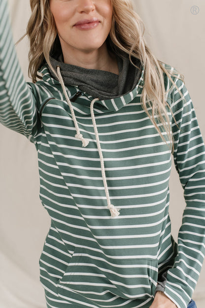 DoubleHood® Sweatshirt - Line It Up Sea Green *COLLECTIVE*