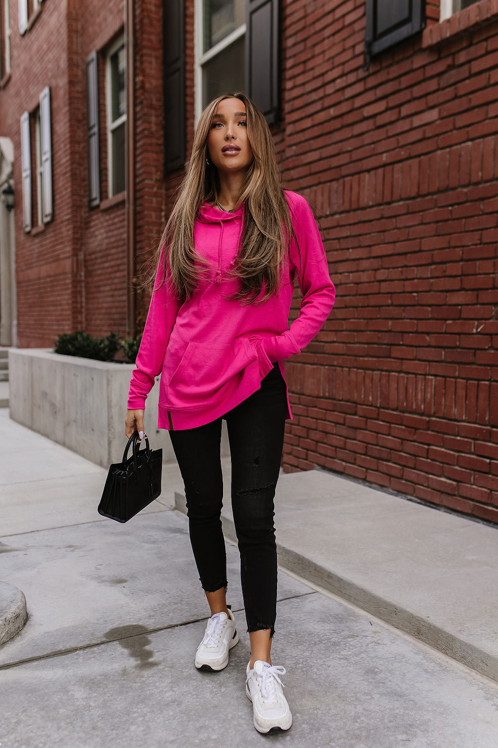 Sideslit Hoodie - Hot Pink *COLLECTIVE*