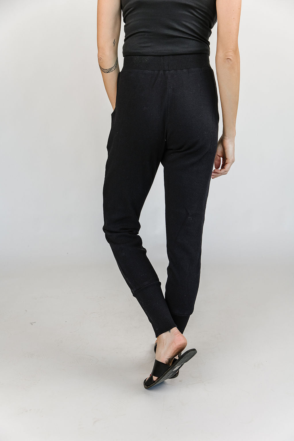 Ampersand Avenue [&] - Waffle Knit Jogger - Black [XXXL ONLY]