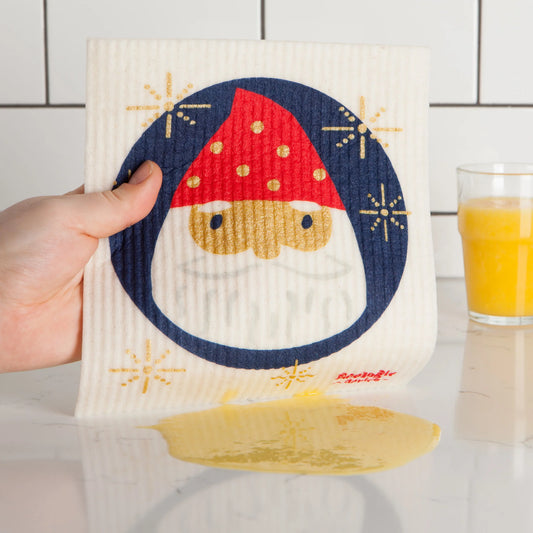 Swedish Sponge Dishcloth - Santa Ornament *Holiday*