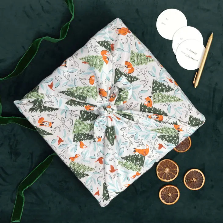 Fabric Gift Wrap - Winter Fox