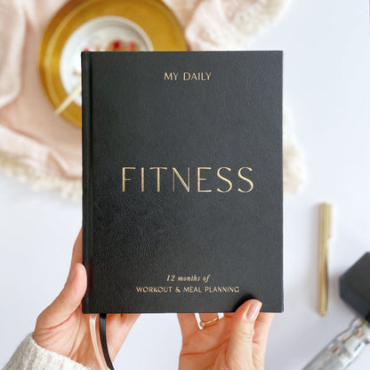 My Daily Fitness Planner [Workout & Meal Planner] - Black Vegan Leather